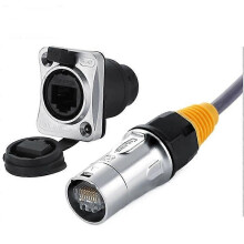 Conectores RJ45 impermeables IP67 para redes / Enchufe Ethernet RJ45 impermeable + toma impermeable para salida