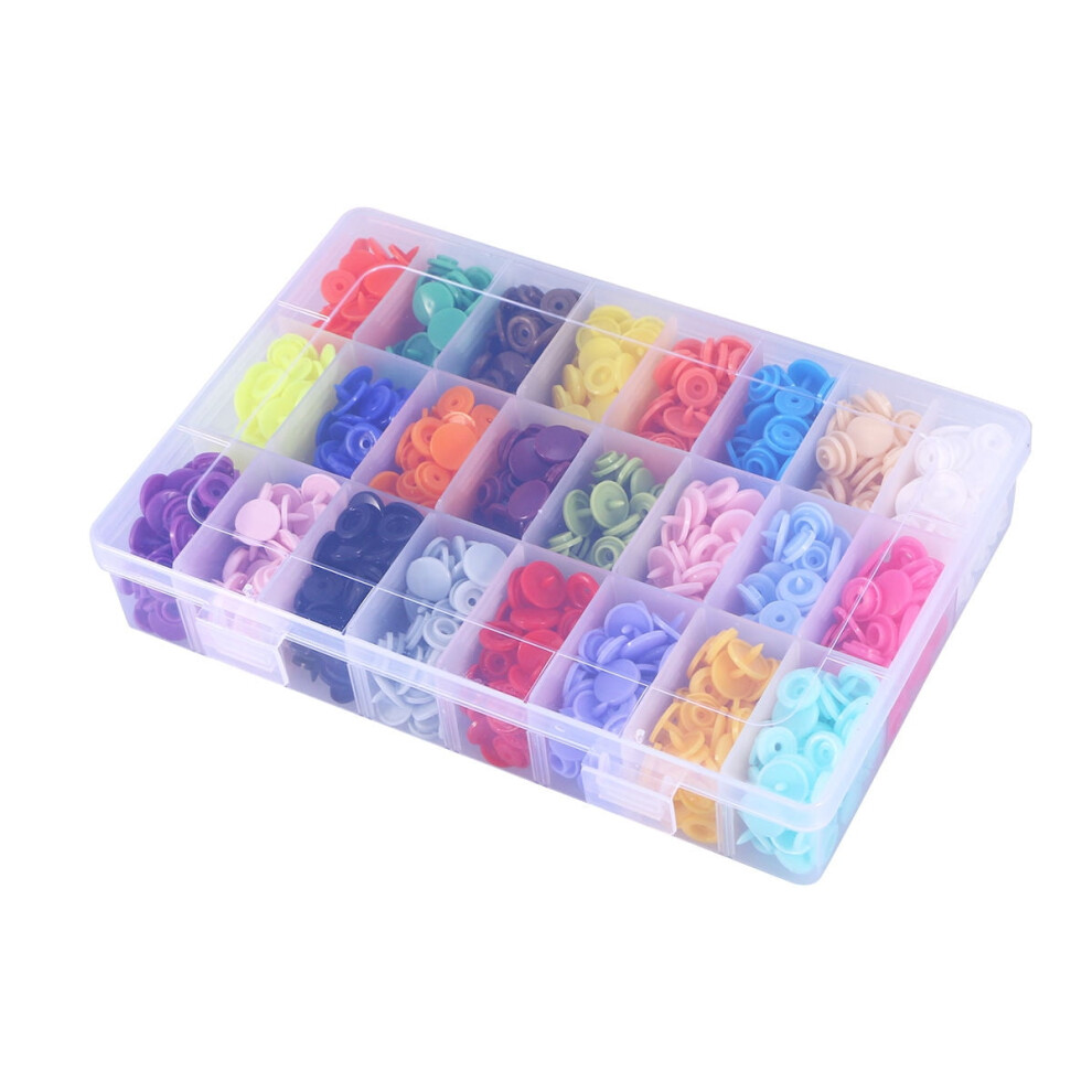 T5 Snap Fasteners Set Â 360 Plastic Snaps In 24 Colors, 9450273147659