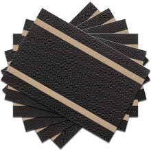 Zestaw 6 podkładek, brązowe, eleganckie podkładki stołowe z PVC i poliestru