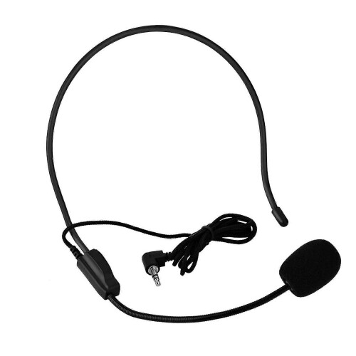 Mini Condenser Microphone 3.5mm Wired Head Mounted MIC for Voice Amplifier Speaker