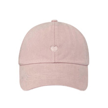 (Pink) Kids Adjustable Cotton Baseball Hat With Heart Embroidery Sun Protections Hat Comfortable Weraing Hat for Boy Girls White
