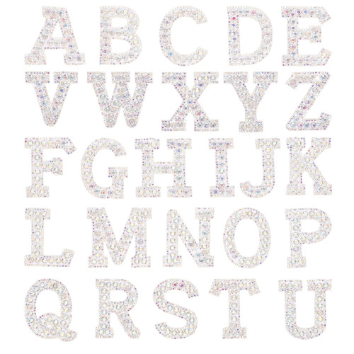 26-teiliges Set mit Strass-Bügelbuchstaben