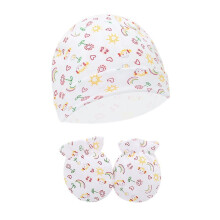 Newborn Baby Hat with Gloves Cotton Baby Bonnet Beanie Hat for 0-6 Months Baby
