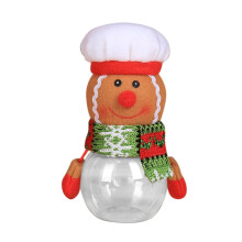 Weihnachtsbonbonglas mit Weihnachtsmann, Elch und Schneemann (7 x 17 cm)