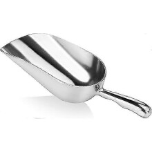 Pelle utilitaire à glace et farine en fonte d'aluminium à fond rond, argentée, 10