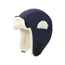 (L, Navy Blue) Stylish Baby Hat Autumn Winter Warm Pilot Bonnet Caps Solid Color Earflap Bonnet Windproof Warm Headwear Unisex Pink S