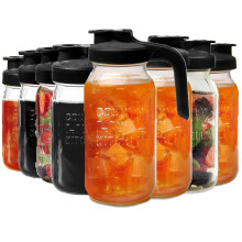 Jarra de vidro tipo Mason Jar de 2 litros com boca larga