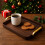 Δίσκος σερβιρίσματος από PVC σε καφέ χρώμα με μπράτσα – 34x21εκ. 1