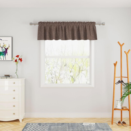 Brown Linen-Textured Valance 72" W x 14" L