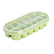 Bandeja para cubitos de hielo de PP apto para uso alimentario con tapa, capacidad para 12 cubitos, apilable.