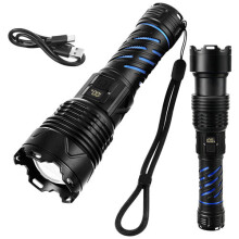 Taktische LED-Taschenlampe, 1500 lm, wiederaufladbar, wasserdicht