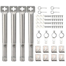 Lot de 4 brûleurs tubulaires droits universels réglables en acier inoxydable pour barbecue à gaz