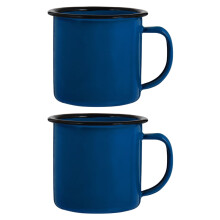 Tasses à café vintage avec anse anti-brûlure (lot de 2)