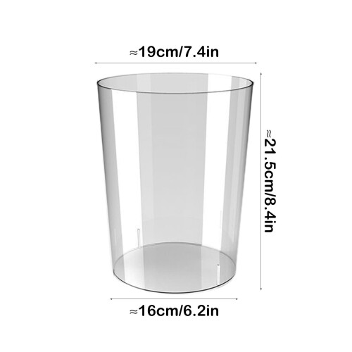 Κάδος απορριμμάτων PET διαφανής 12L 8,4x7,4 ιντσών για χαρτιά γραφείου 2