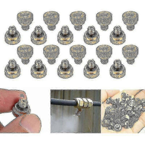 20 Pack Brass Misting Nozzles 0.3mm Orifice, Cooling System Atomizers for Outdoor Use