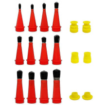 18-teiliges Set aus Edelstahl-Silikon-Düsenapplikatoren mit Zubehörbasis