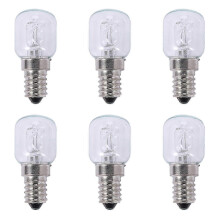 Ampoule halogène quartz E14 25W 250V haute température (lot de 6) pour four, supportant jusqu'à 500 degrés.