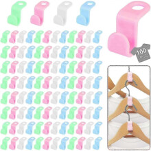 Lot de 100 crochets pour cintres, épais, pour optimiser l'espace et organiser vos placards.