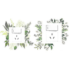 Green Leaf Light Switch Sticker 2 Pieces Removable Plant Light Switch Decor Decals DIY Wall Art Stickers