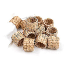 12Pcs Water Hyacinth Napkin Rings Rustic Napkin Holder Rings for Birthday Party Dinner