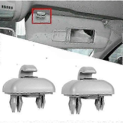 2025 2-pack Grey Interior Sun Visor Hook Clip Base Makeup Mirror Fixing Bracket
