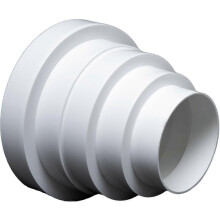 Universal reducer for ventilation systems 80-150 mm. Reducer fitting reduction tube 80 100 120 125 150. Ventilation duct to round ventilation tra