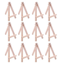 12er-Pack Mini-Holzstaffelei (12,7 cm) aus Naturholz, Dreibeinständer zur Präsentation kleiner Leinwände