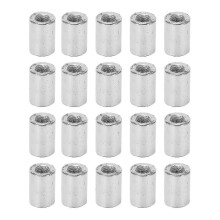 20 écrous de raccordement M6x1.0 en acier inoxydable 304, connecteurs de tige ronde à filetage femelle L17mm