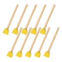Round Sponge Brushes For Kids 60Pcs Foam Painting Supplies Art Creation Wooden Handle For Classroom Activities
