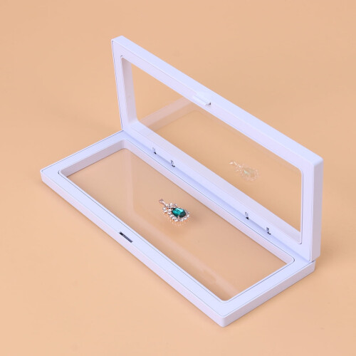 3D Floating Display Case for Coins & Jewelry, White 2