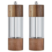 2x Pepper Grinder Transparent Pepper Mill Salt Grinding Ceramic Core Multipurpose Seasoning Bottle