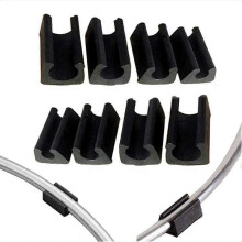 32 embouts de protection pour pieds de chaise en plastique noir en forme de U de 10 mm, butées de tubes, protections pour meubles et sols