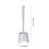White Plastic Toilet Brush with Long Handle and Holder 3