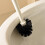 White Plastic Toilet Brush with Long Handle and Holder 4