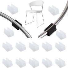 32pcs Chair Foot Glider Tube End Cap Buffer Cap Stopper Furniture Floor Protector U Shape Plastic Chair Caps(10mm,white