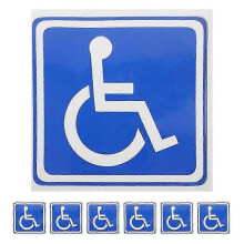 Lot de 7 autocollants autocollants représentant le symbole du fauteuil roulant pour personnes handicapées, à coller sur les portes et fenêtres.