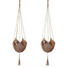Handmade Macrame Flower Pot Wall Decor Courtyard Garden Hanging Planter Hanging Basket Plant Hanger Hanging Plant