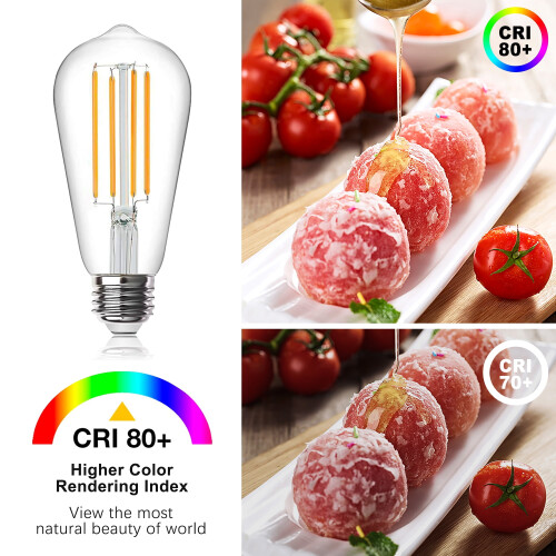 Edison LED Bulbs 8W 2700K E26 ST58 6 Pack 2