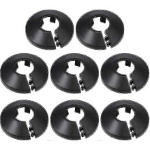 16mm Pipe Cover Decoration Pp Radiator Escutcheon Water Pipe Wall Cover Black 8 Pcs Z