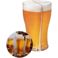 Ensemble de 4 chopes à bière séparables Super Schooner, 4 parties, pour les fêtes