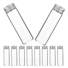 Transparent Glass Bottles Mini Vials for Storage Use 10Pcs with Aluminum Screw Lids