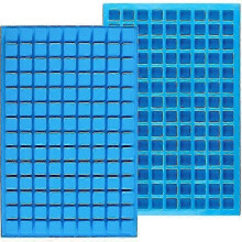Lot de 2 moules carrés en silicone pour bonbons gélifiés, caramels, chocolats, glaçons et gelées.