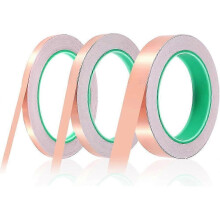 3 Rolls Copper Tape Self-Adhesive 6/10/20 mm X 20 M Copper Foil Tape Copper Foil Tape for Shielding Snail Protection