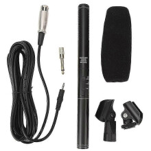 Microfono a condensatore XLR, microfono cardioide professionale, mini microfono a condensatore, microfono per interviste a giornalisti televisivi.