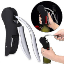 Ouvre-bouteille - Tire-bouchon vertical noir Ă levier avec coupe-capsule