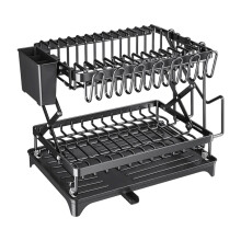 Plastic Kitchen Drainer Easy Disassembly Rust-Elegant black