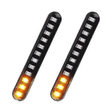 2Pcs 12 LED 3528SMD Flowing Water Tail Brake Lights Turn Signals Strip for Car Motorcycle License Plate