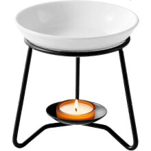 2025 Lampada aromatica portacandele in ceramica e ferro nero, lampada profumata