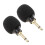 2Pack Black Hands Free Condenser Microphone with Windscreen Sponge Sleeve For Wireless Mike System 3.5mm Mono Plug 1