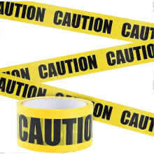 Gelbes Warnband, selbstklebendes Absperrband mit fetter schwarzer Schrift, Gefahrenbereiche (25 m * 4,8 cm)